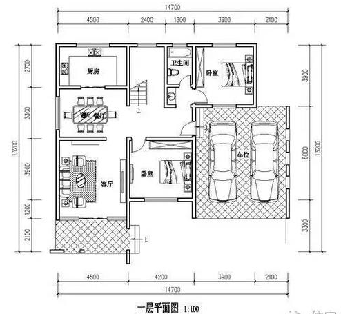 农村别墅一层平面图